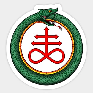 Ouroboros with cross Sticker